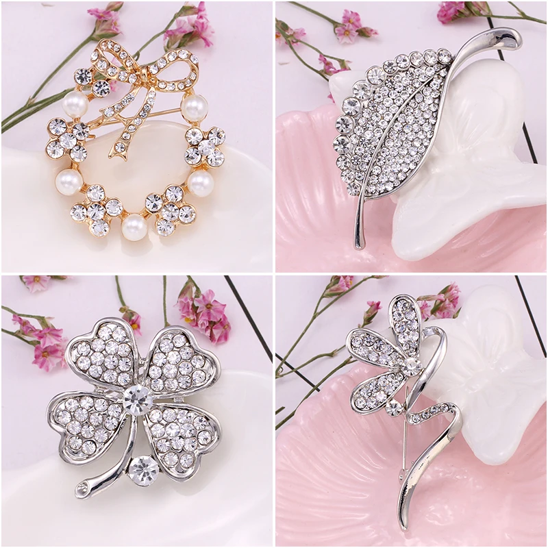 Elegant Vintage Swan Butterfly Violin and Clover Flower Brooch for Women a Romantic Sculpted Bridal Party Corsage Pin Accessory - view 3