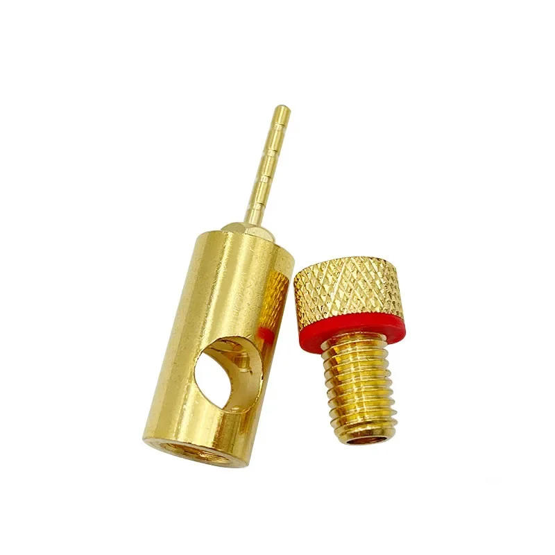 Imagem -03 - Banhado a Ouro Cobre Banana Plug Adapter Terminais Banana Retos Plugs para Alto-falantes Conector de Fiação mm Pcs Pares