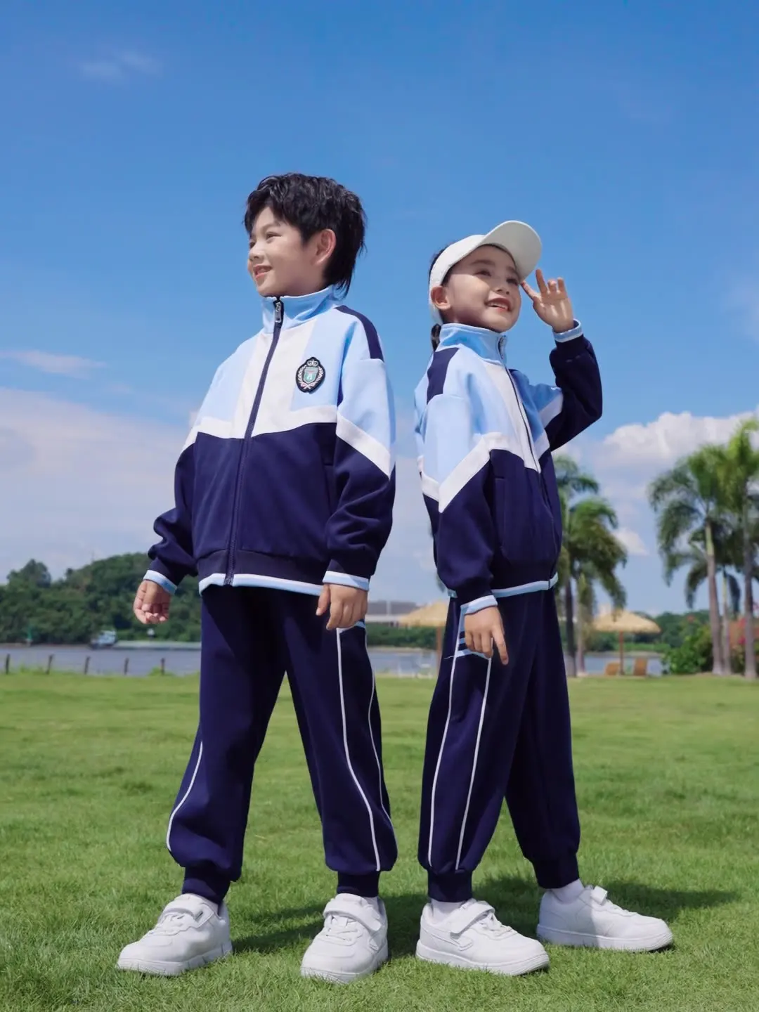 Kids School Uniform Girls Boys Colorant Sport Jacket Polo Shirt Pants Children Skirt Shorts Sets Toddler Students Clothes Sets