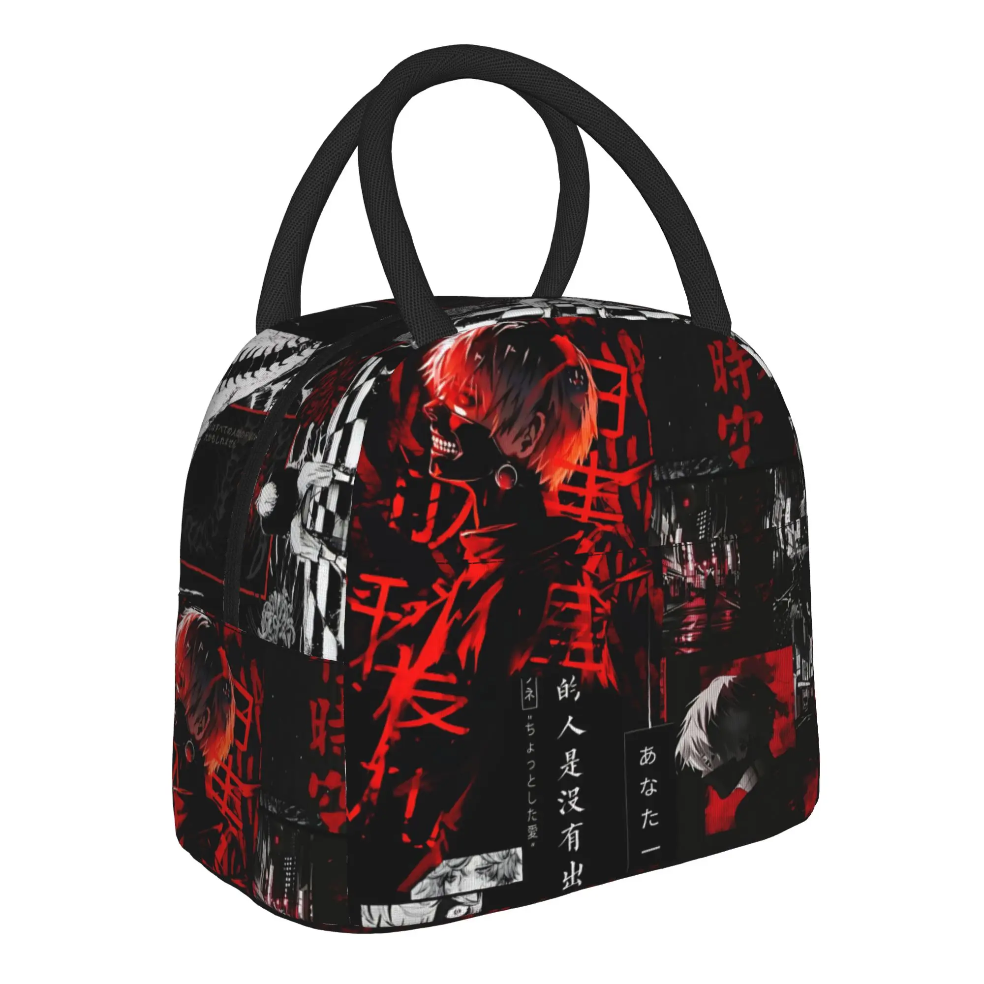 Halloween Tokyo Ghoul Kaneki Insulated Lunch Bag Ice Pack Rice Bag  bolsa Student Bento Lunch Handbag Insulation