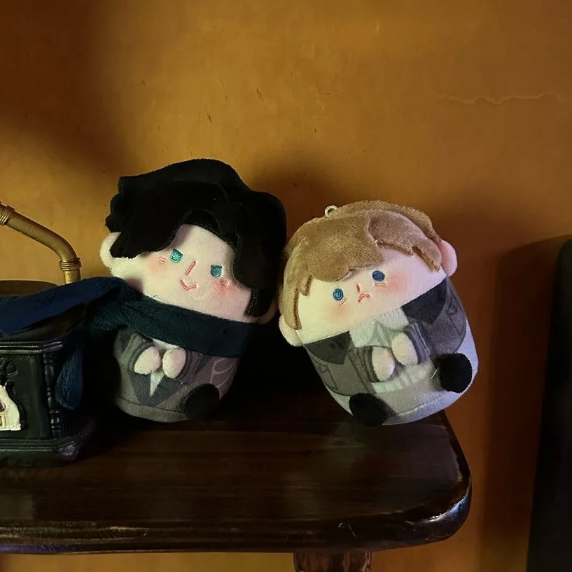 1 Pair 12cm Anime Sherlock and John H Watson Plushie Stuffed Pendants Doll Sherlock Plush Doll Toy Figure Birthday Xmas Gifts