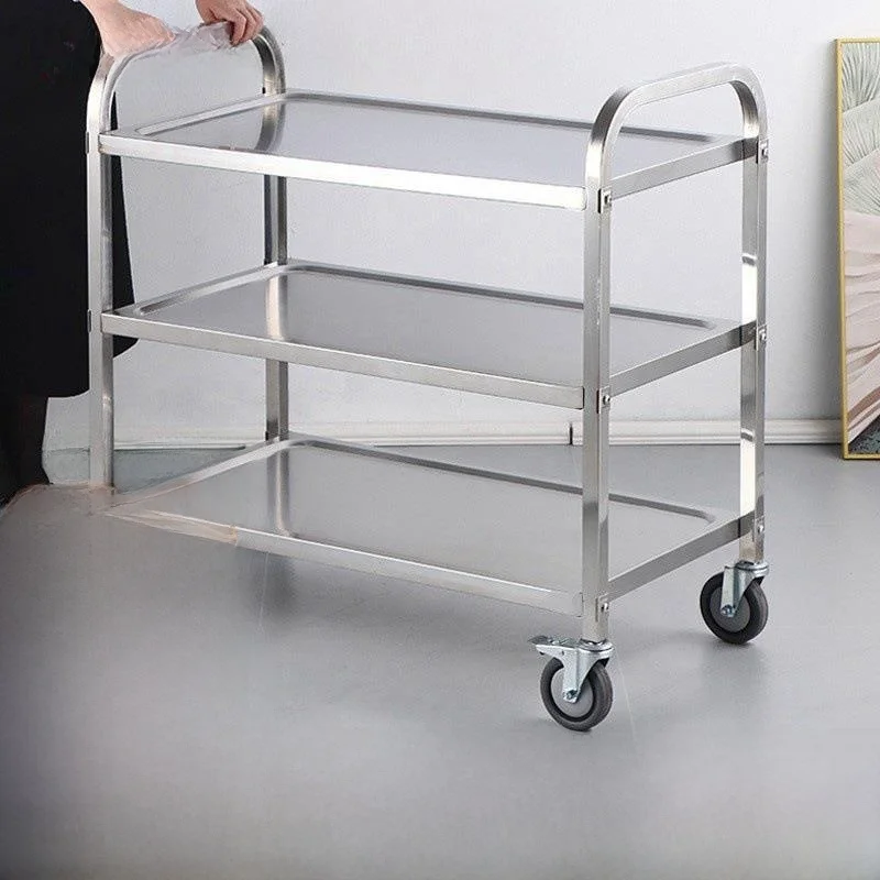 chariot-de-service-alimentaire-mobile-en-acier-inoxydable-a-tirage-manuel-pour-restaurants-et-hotels-chariot-de-collecte-de-plats-a-trois-niveaux-pour-usage-commercial