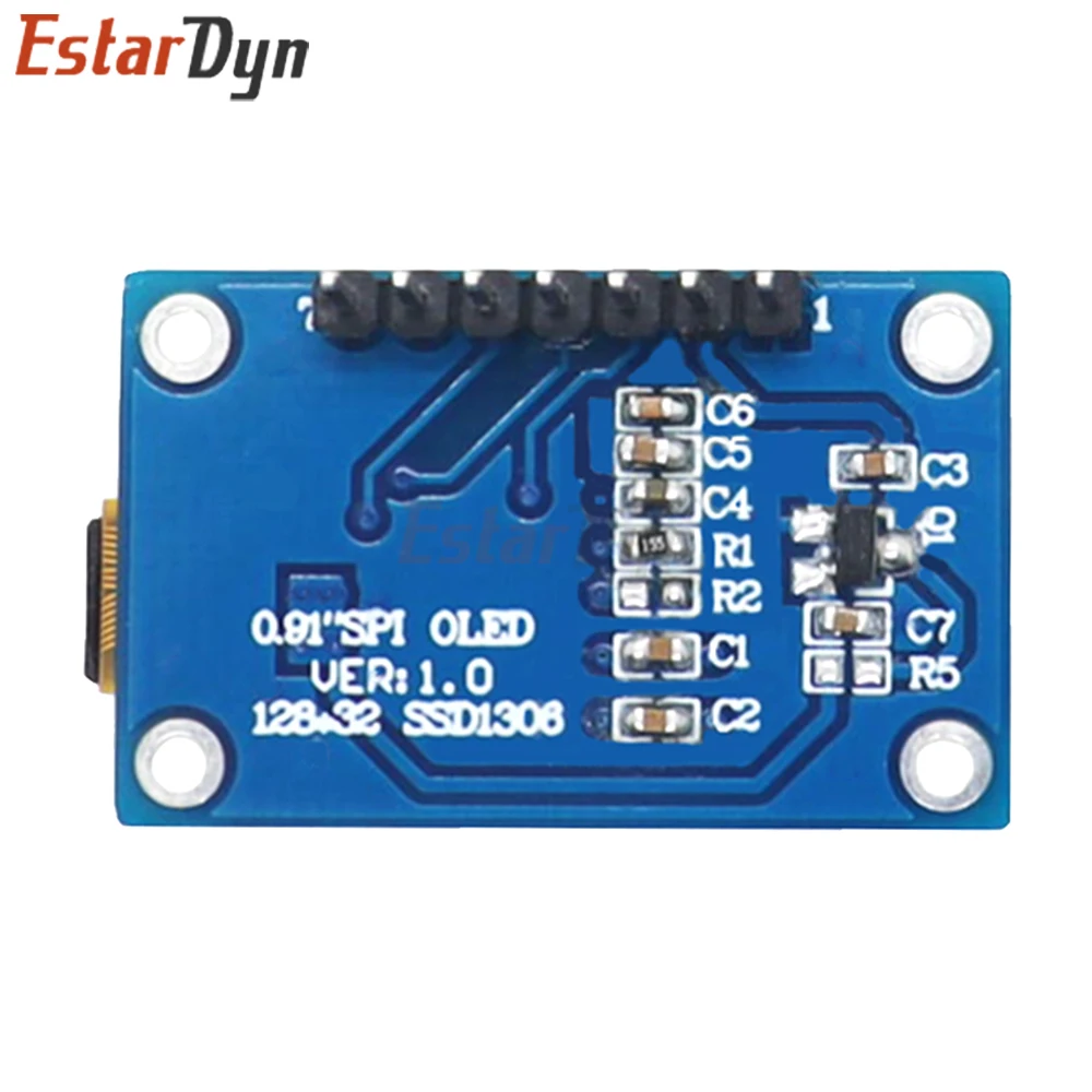 0.91 "Polegada 128x32 SSD1306 SPI Módulo de Exibição OLED Branco Azul - Para Placa Arduino, Projeto DIY