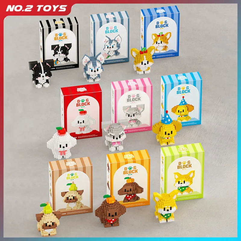 

9Piece/Set Creative Mini Building Block Dog Cat Model Animal DIY Assemable Puzzle Kids Toy Diamond Block Brick Children's Toys