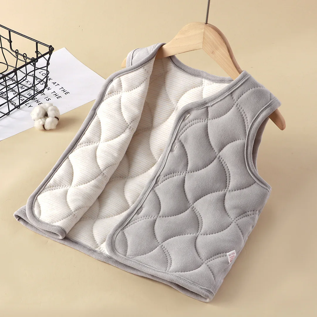 جديد الخريف الشتاء موحدة الدافئة الفتيان الفتيات سميكة متوسطة كبيرة الأطفال الدافئة الداخلية ملابس أطفال سترة واحدة أنيقة