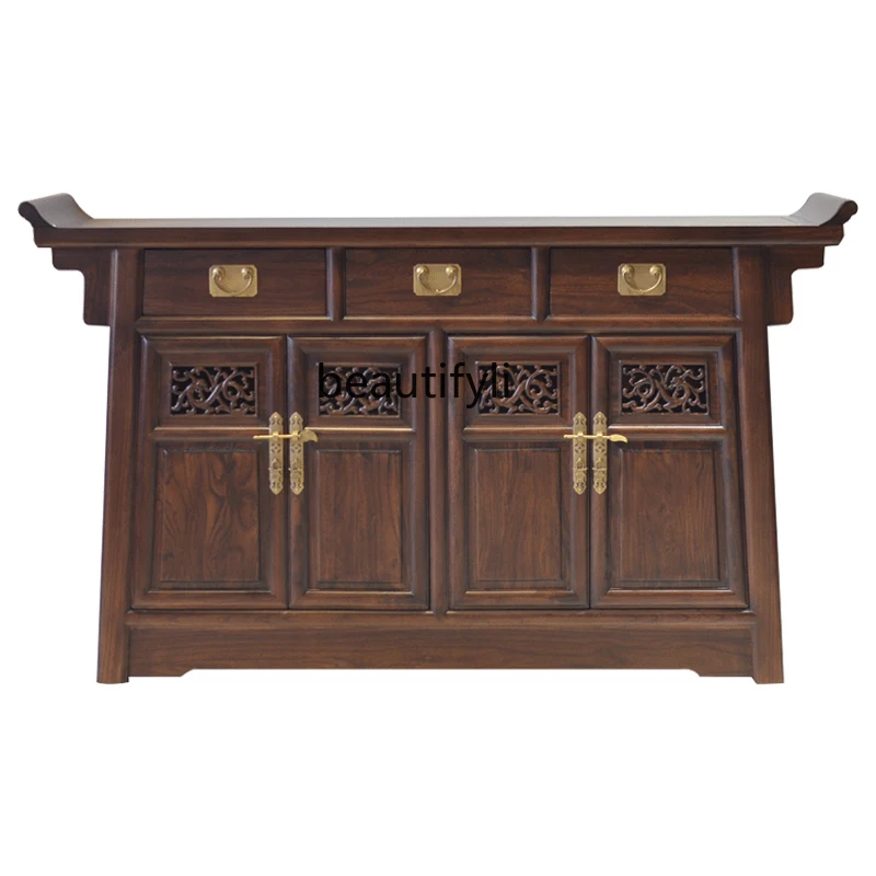 

Entrance Cabinet Chinese Style Side Cabinet Old Elm Wood Solid Wood Antique Curio Cabinet Log Hall Cabinet