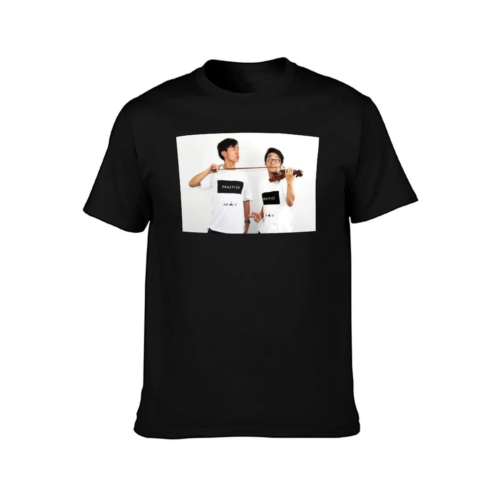 Two set violin T-Shirt Plus Size Solid Color T-Shirt