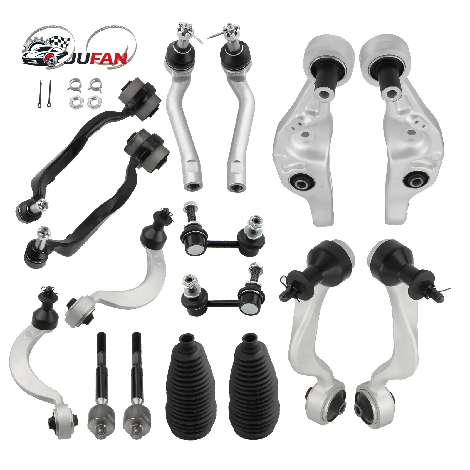 16x Front Upper Forward & Rearward Control Arm Tie Rod Kit for Lexus LS460 2007-2017 RWD