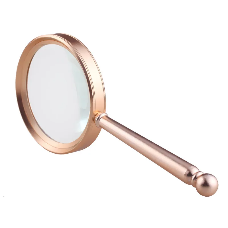 

5X Full Metal Handheld Magnifier Hd Old Man Reading Glasses Gift Craft Magnifying Glass for Antique Jade Jewelry Newspaper Book