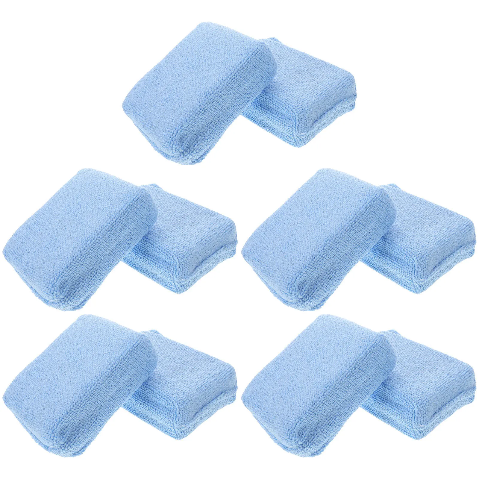 

10Pcs Car Cleaning Pads Rectangular Microfiber Wax Applicator Buffing Polishing Pads Auto Detailing Glass
