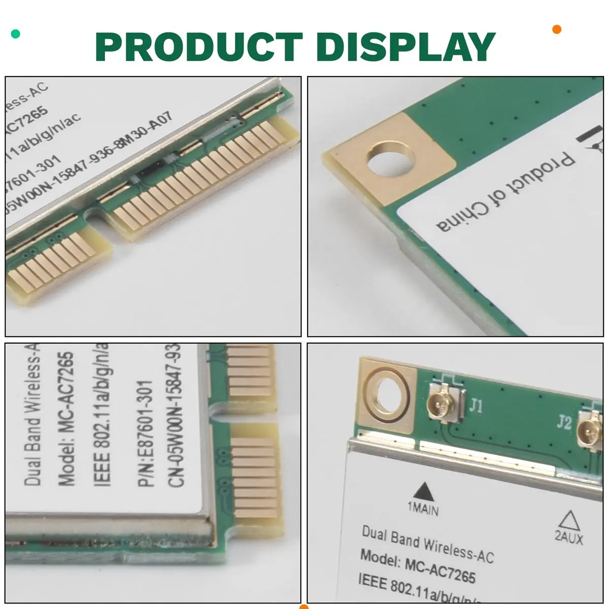 A46U 1200Mbps Bluetooth 4.2 Mini PCI-E Wifi Card -AC7265 Wireless Network Card 7265 802.11ac 2.4G 5Ghz for Laptop 7260HMW