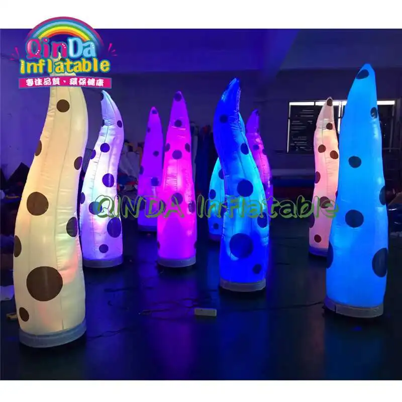 Bruiloft grond evenement decoraties kleur veranderende LED opblaasbare pijler, opblaasbare kolom, prisma opblaasbare lichttoren