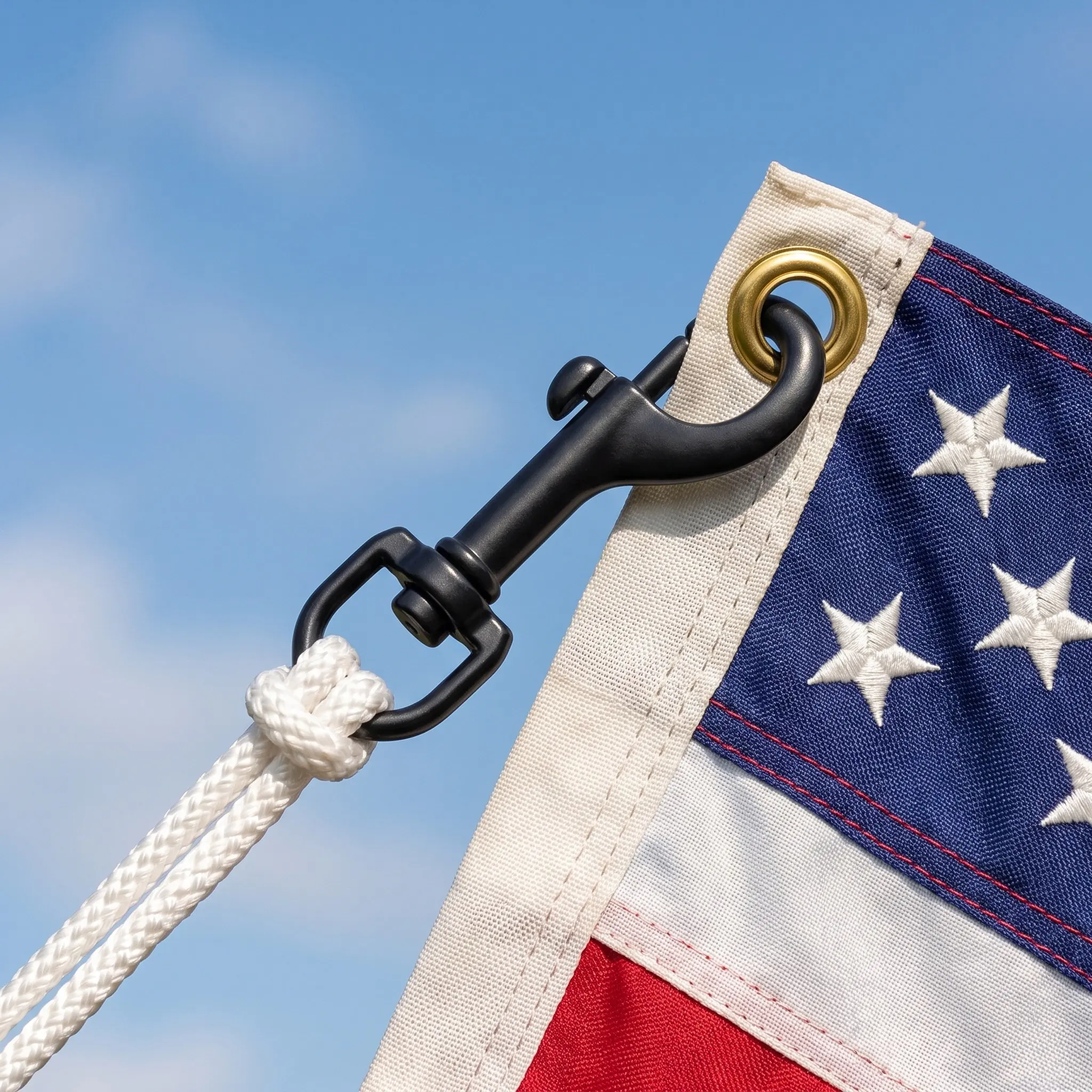 4Pcs Flag Pole Rotating Swivel Eye Hooks Stainless Steel Zinc Alloy Flag Attachment Hardware for Rope Cable Chain Outdoor
