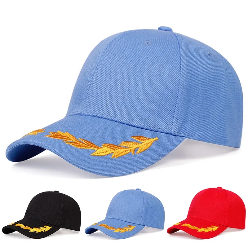 Unisex Wheat Ear Embroidery Baseball Caps Adjustable Casual 