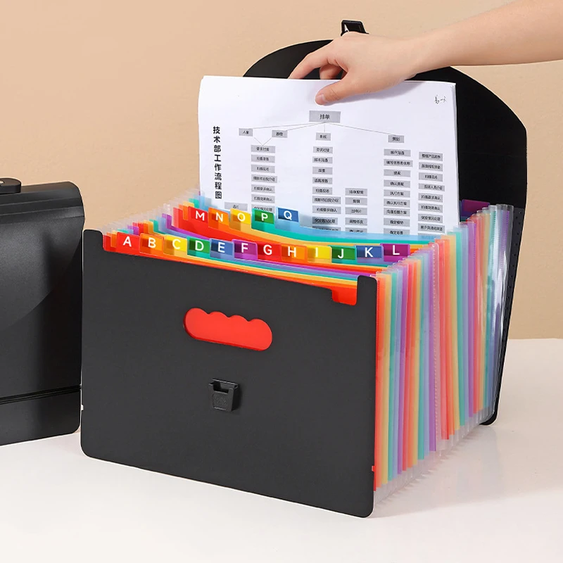 

A4 Accordion File Waterproof Handheld Data Storage Bag Envelope Office Expanding Folder Concertina Folder Stationery Storage Bag
