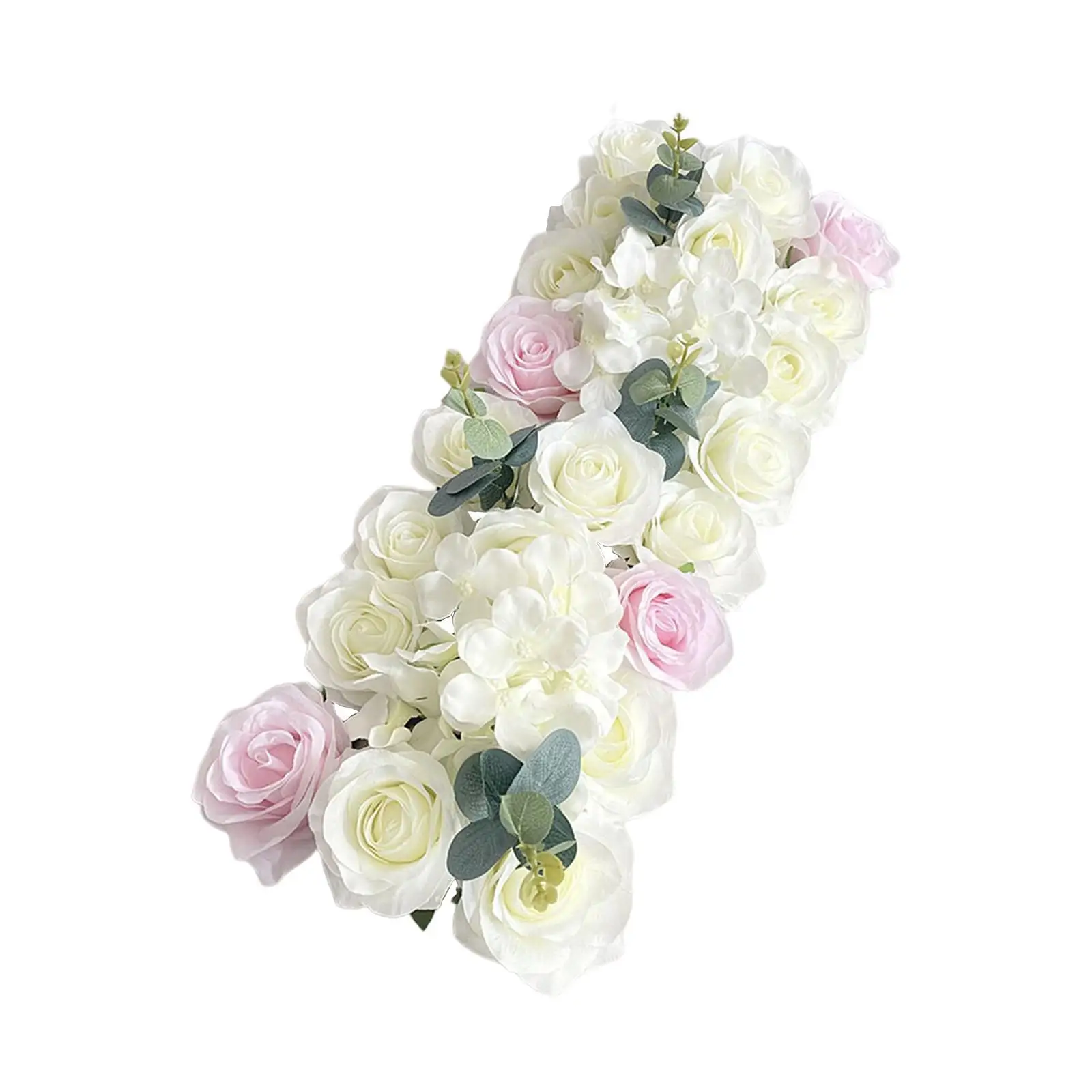 Arched Door Flower Row Realistic Flowers Panel for T Station Party Ceremony White Pink Style 2