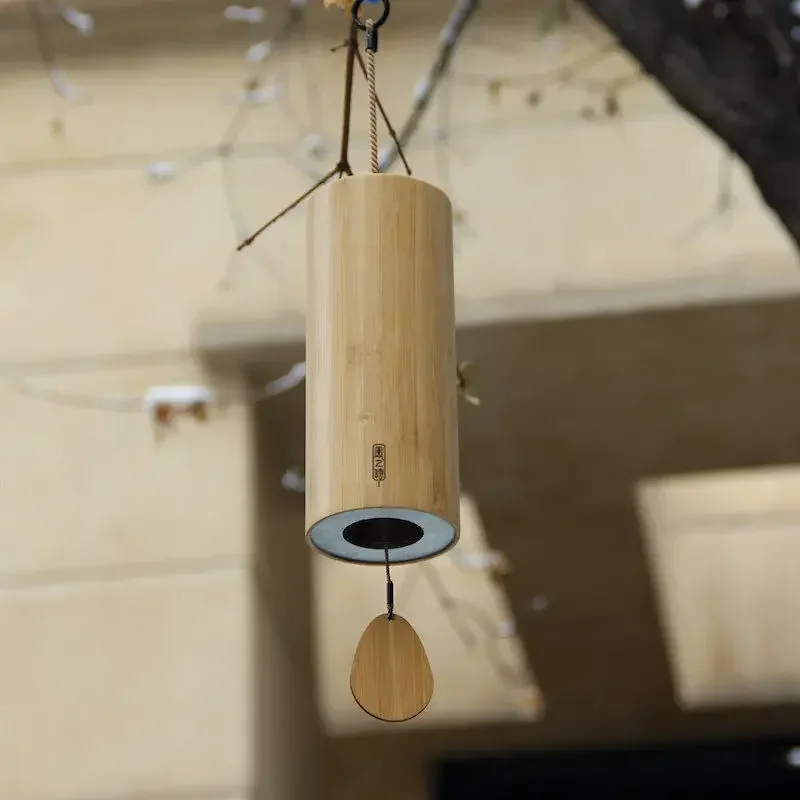 الخيزران الرياح الرنين الصينية نمط حديقة زينة غرفة نوم جدار الخيزران المعلقات تأثيث المنزل الديكور الرياح #3