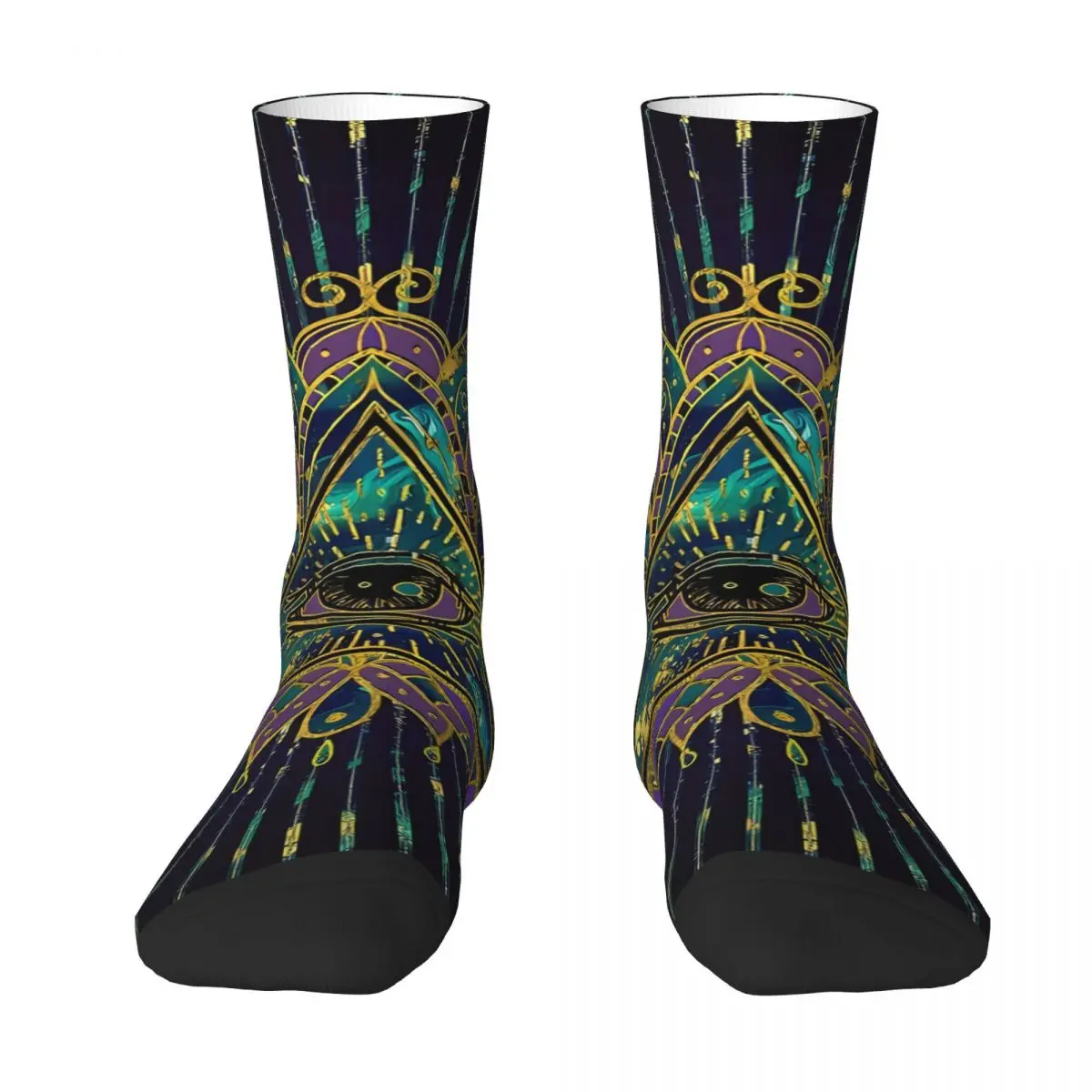 All Seeing Mystic Eye In Lotus Flower Illuminati Kawaii Socks Travel Cartoon Pattern Socks