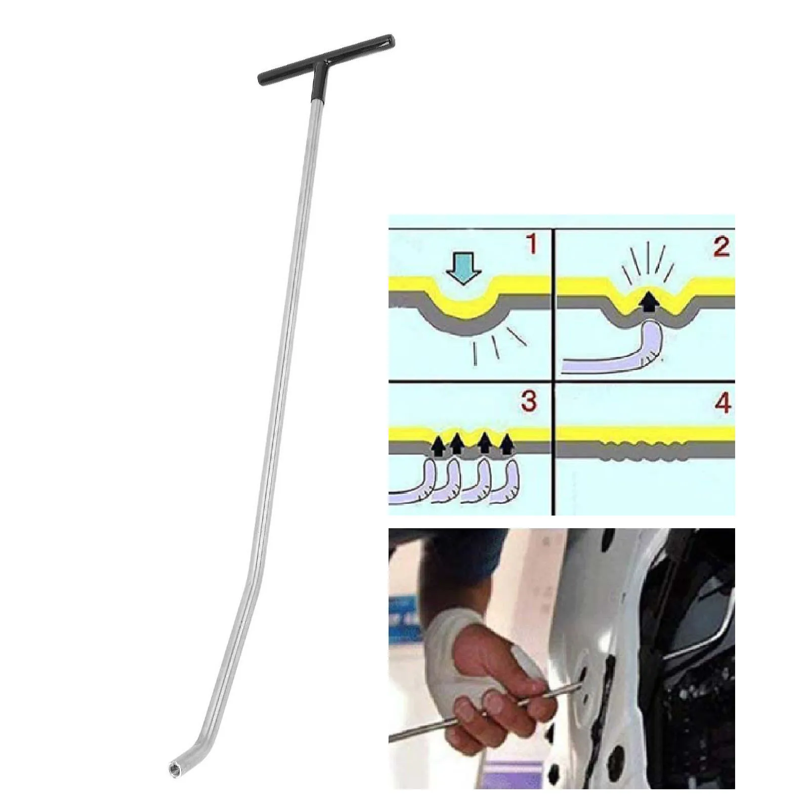 

Auto Body Dent Removal Tool Dent Hail Repair Tool Stainless Steel Long Lasting Rustproof Dents Removal Rods with 14 Head Kit