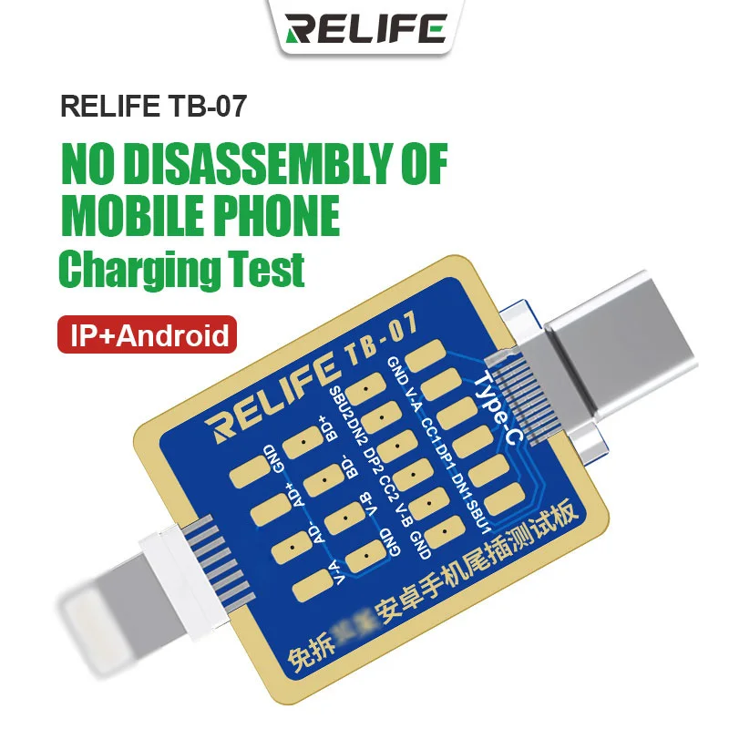 RELIFE TB-07 Mobile Phone Tail Plug Test Board for IP Android No Need Disassemble Quickly Inspect Locate Faults Repair Tool