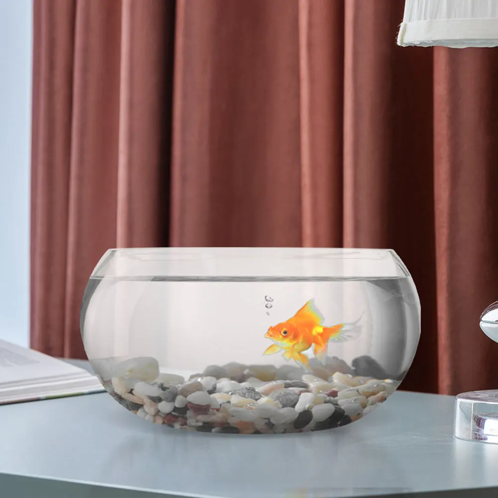 

Clear Goldfish Bowl Glass Bubble Aquarium for Desk Tabletop Fish Tank Decor Bowl Vase for Plants Candles