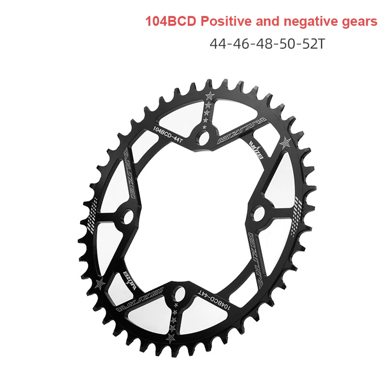 WUZEI 104 BCD Bicycle Chainring 30/32/34/36/38/40/44/42/46/48/50/52T Teeth Round Shape Single Crown MTB Chainwheel  Bike Parts