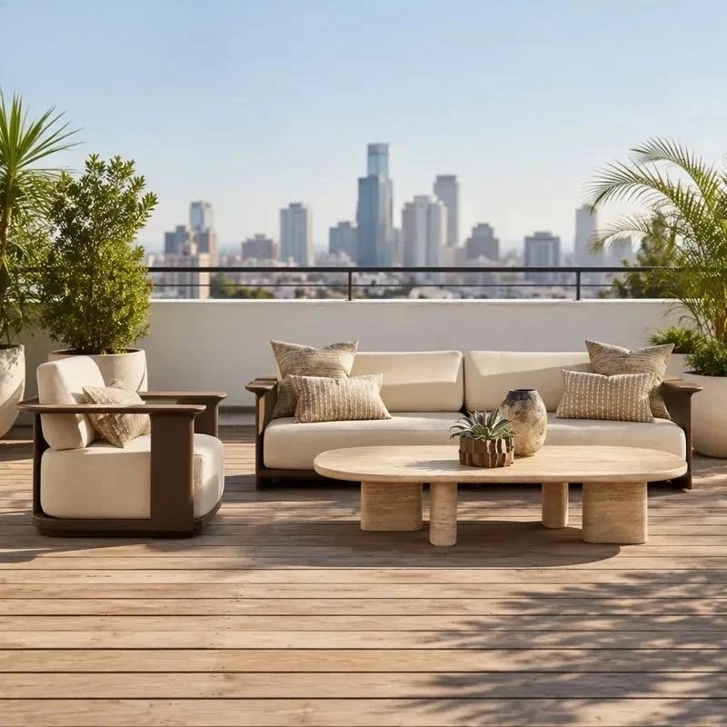 Modern aluminum alloy outdoor sofa set waterproof quick drying pad rust-proof washable courtyard furniture garden hotel