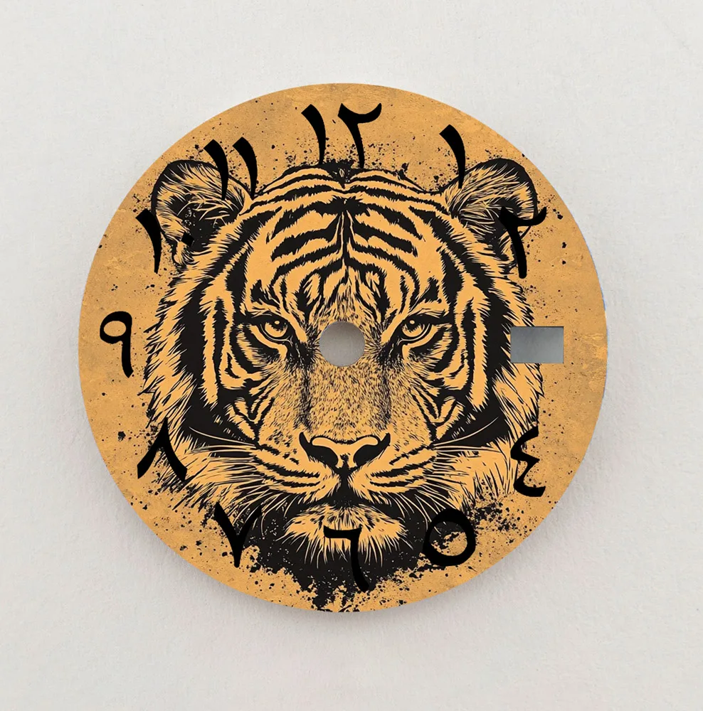 28.5mm dial nh35 dial nh36 dial tigre série numeral árabe dial de alta qualidade logotipo personalizado adequado para movimento nh35/36
