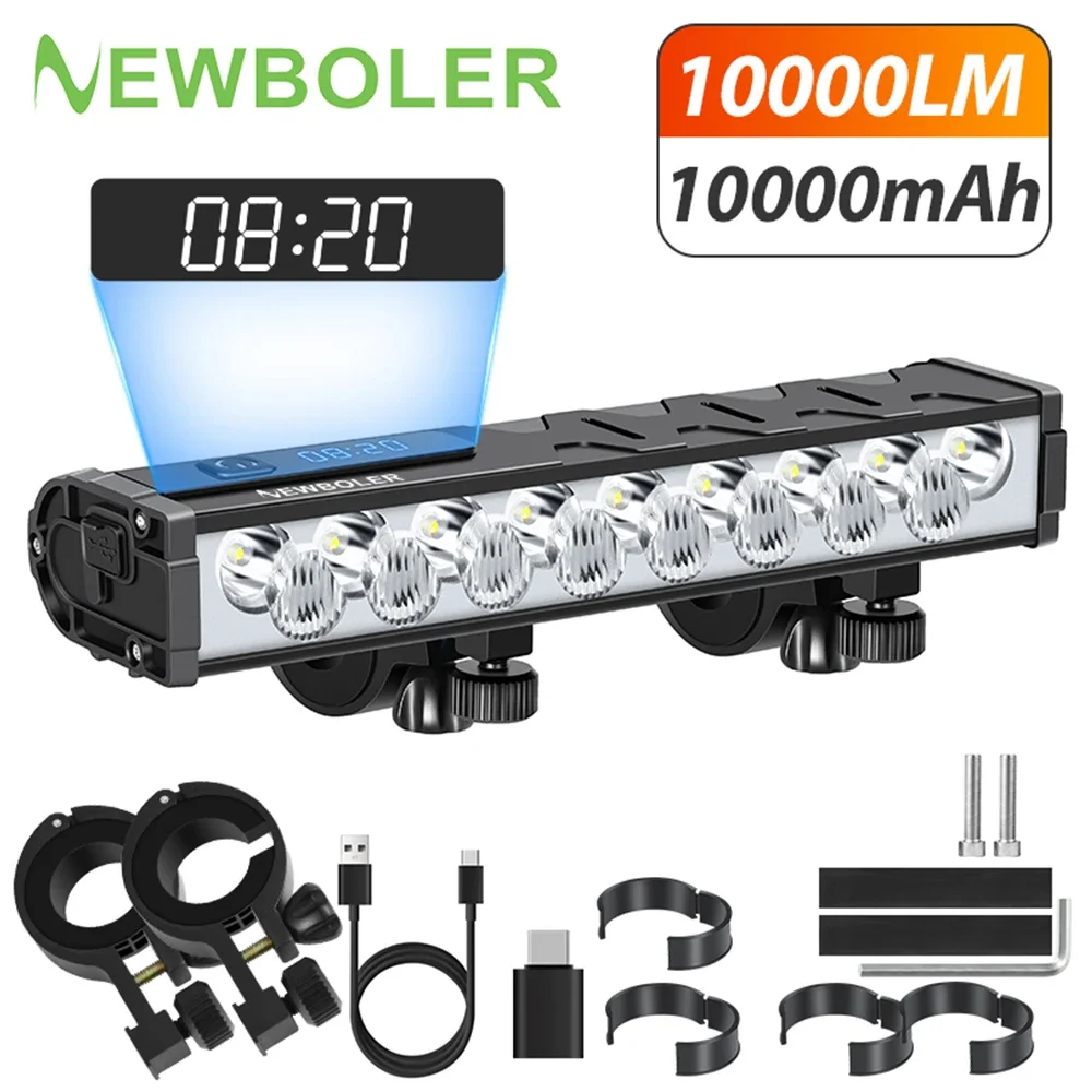 Image of Fahrradlicht Vorne 10000 Lumen Fahrradbeleuchtung 10000mAh Wasserdichte Taschenlampe Typ-C Aufladung MTB Rennrad Lampe Zubehör