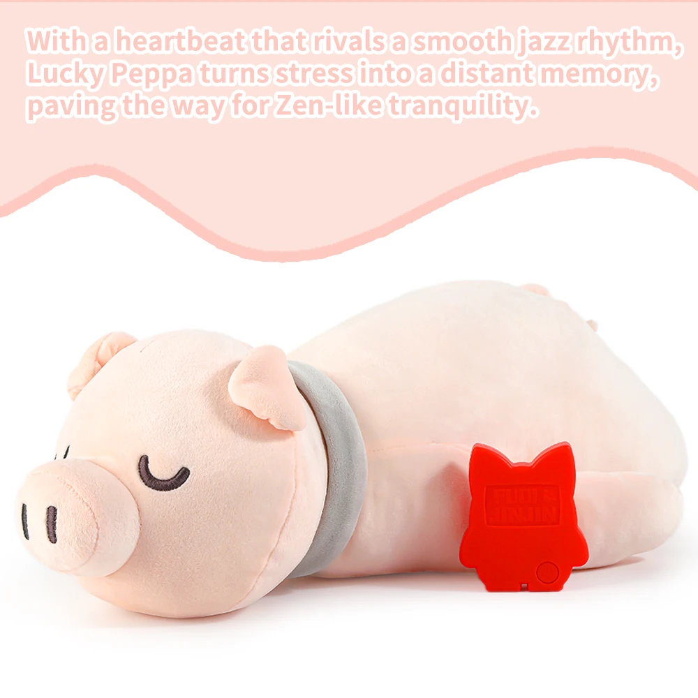 Pink Sleeping Pig Dog Heartbeat Toy Puppy Stress Relief Comfort Pet Calming Aid Sleep Aid Cuddle Toy for Dogs