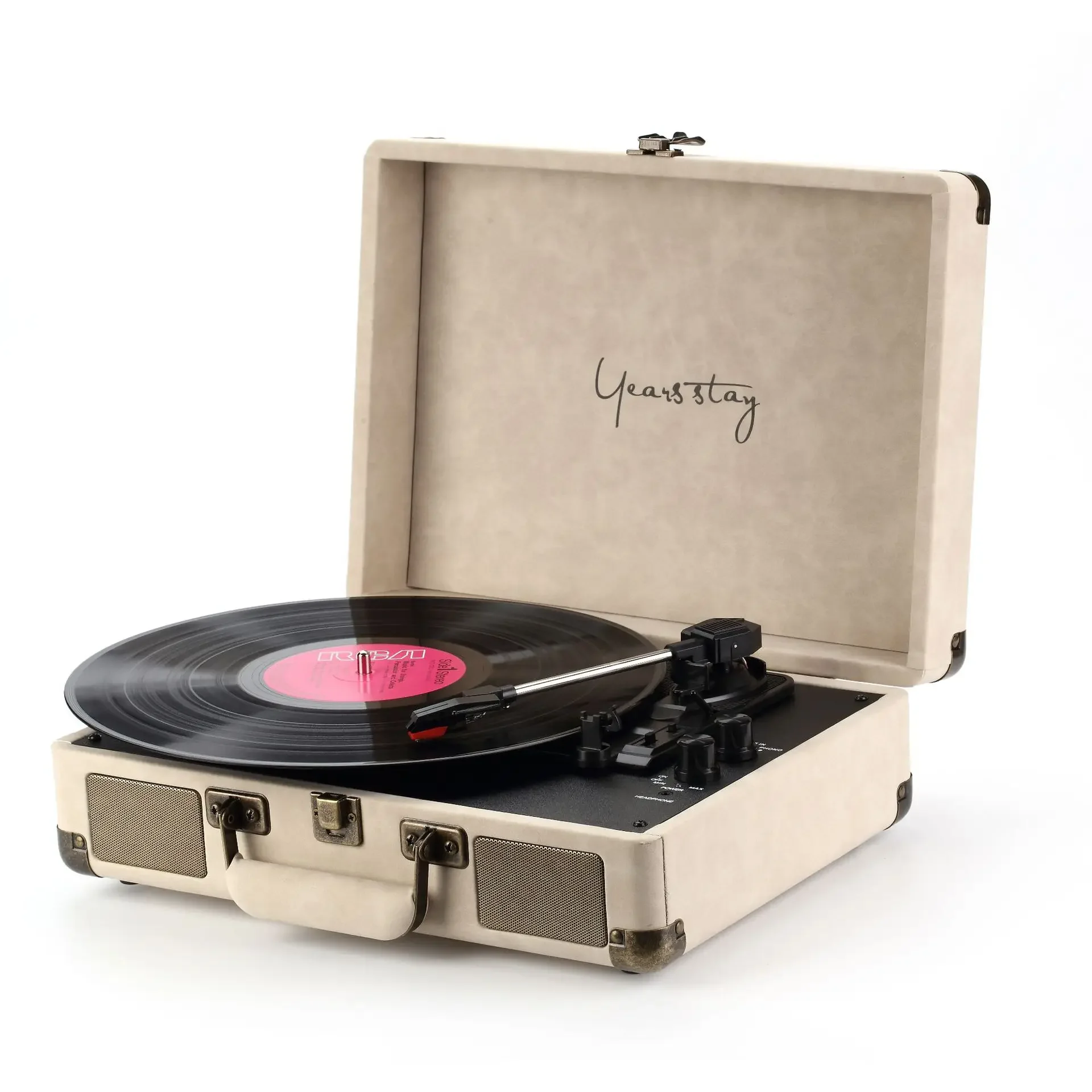 

Spot portable jukebox leather case vinyl record player retro wireless bluetooth audio gift