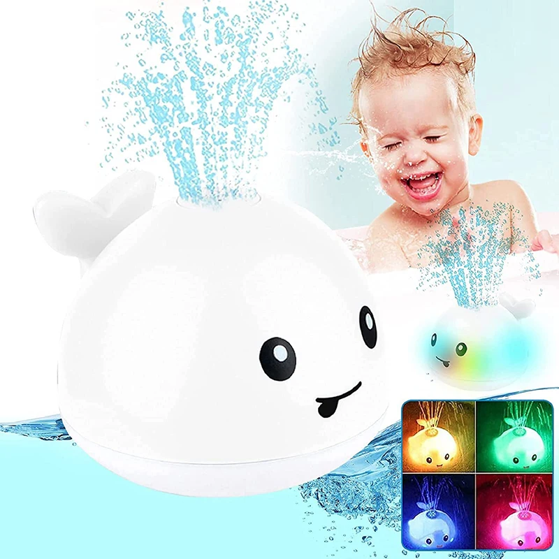 Baby Bath Toys piscina con LED Light Whale Spray Water Sprinkler vasca da bagno doccia giocattolo da nuoto per bambini regali per bambini