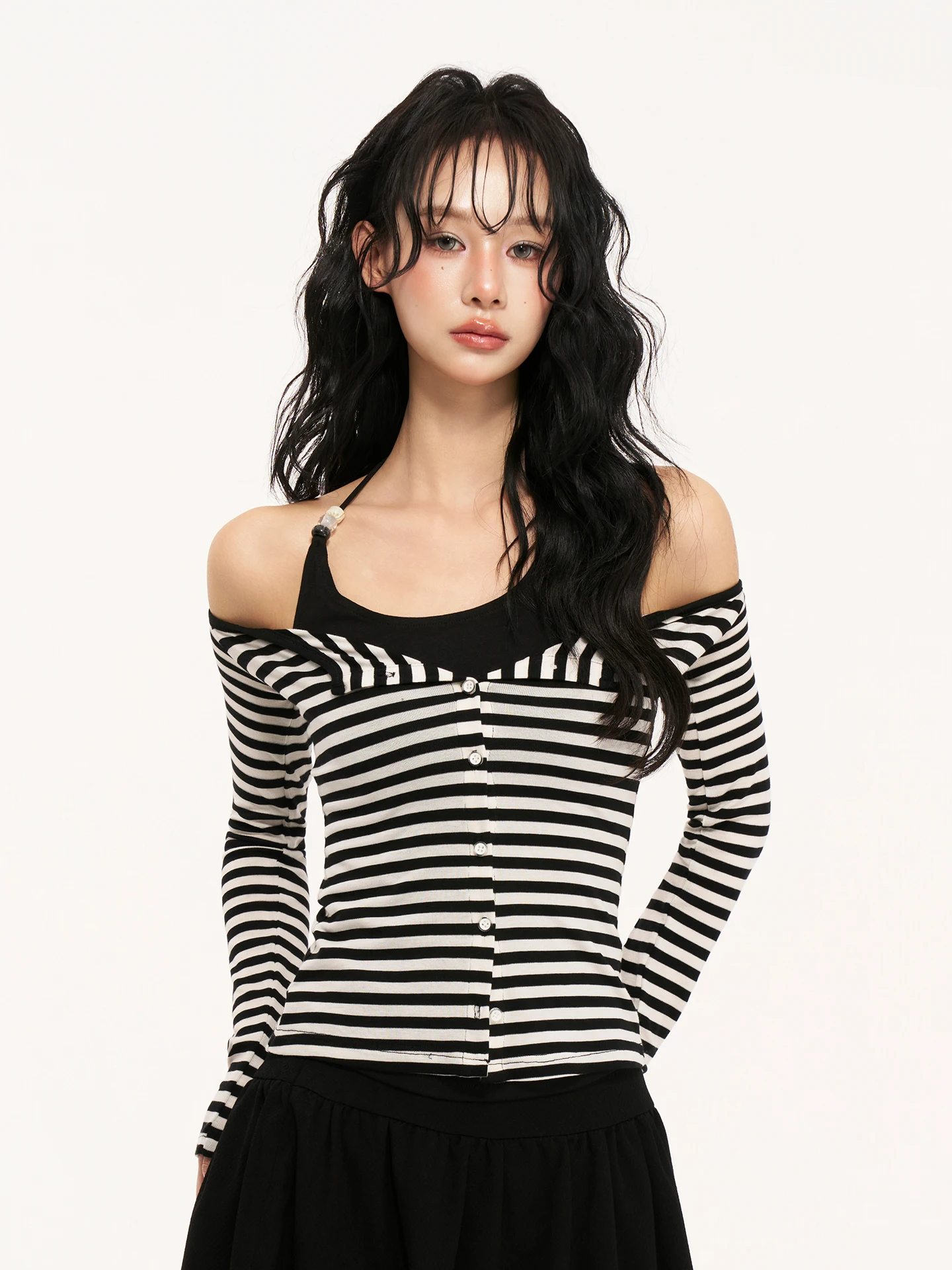 

Женская облегающая футболка с длинным рукавом AXIA, винтажная, в полоску, для ношения под одеждой, модный базовый топ для девушек