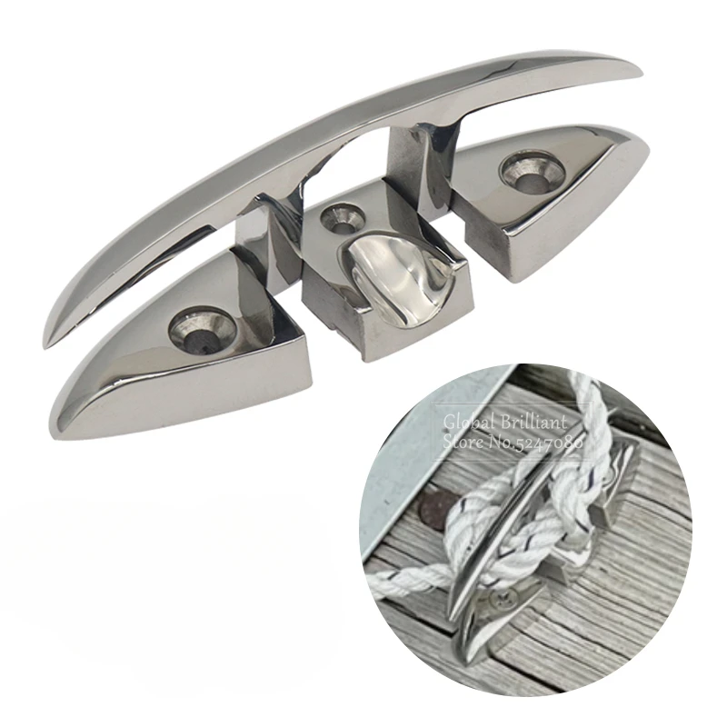 

Нержавеющая сталь 316, морская швартовка, складная планка, зеркальная полировка, глянцевая палуба лодки, складная часть шипа, 5 дюймов, 6 дюймов, 8 дюймов