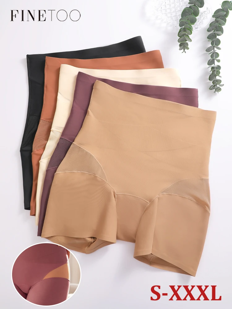 Women Seamless High Waist Underwear Tummy Pants Mesh Slimming Shapewear Breathable Butt Lifter Shorts Abdomen Control Lingerie