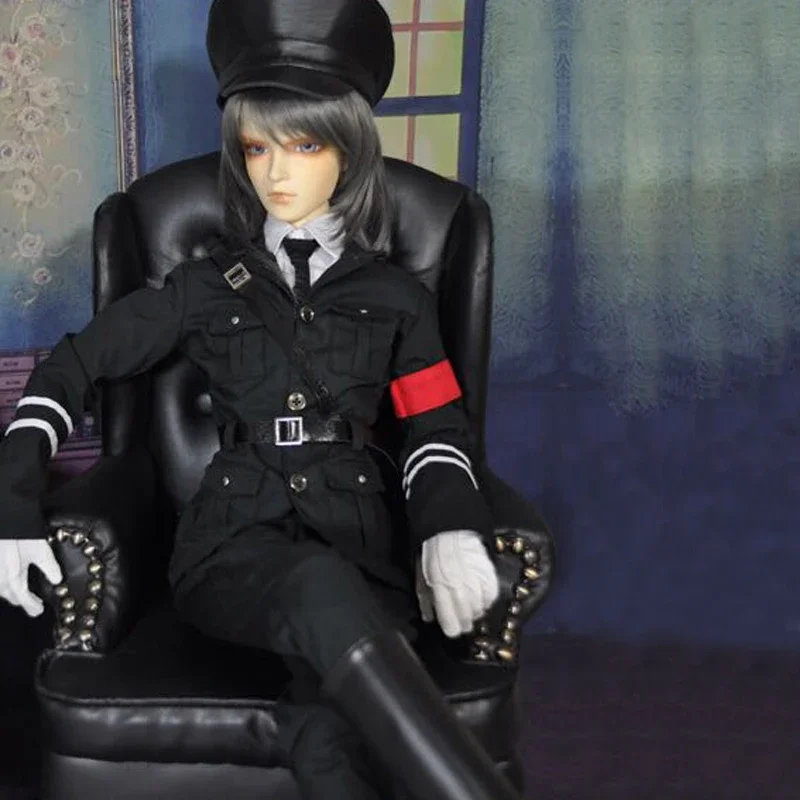 

M1036 children handmade toy 1/3 1/4 uncle Doll clothes BJD/SD doll props Accessories clothes Black classic military uniform 1pcs