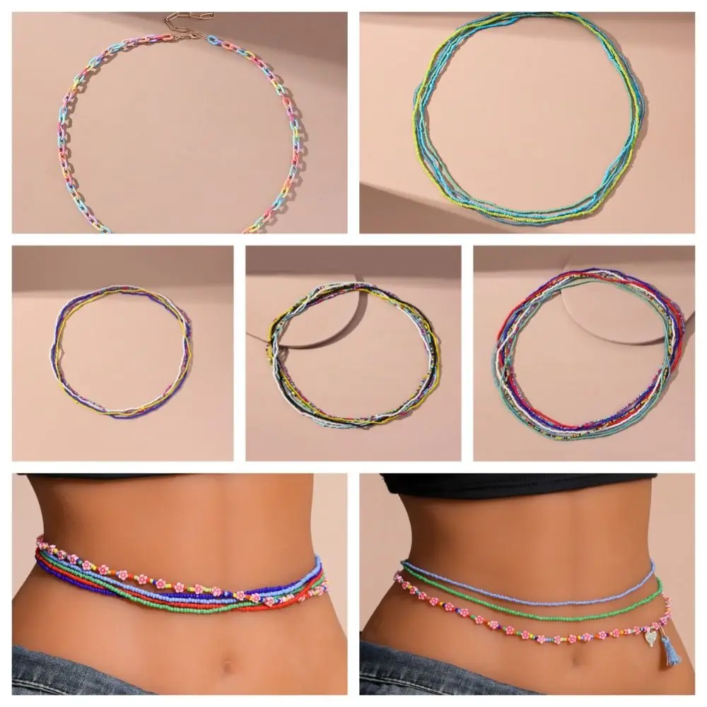 Body Jewelry Bohemian Waist Chain Bohemian Style Rice Bead Bead Belly Chain Waist Jewelry Metal Body Chain Bead Waist Chain