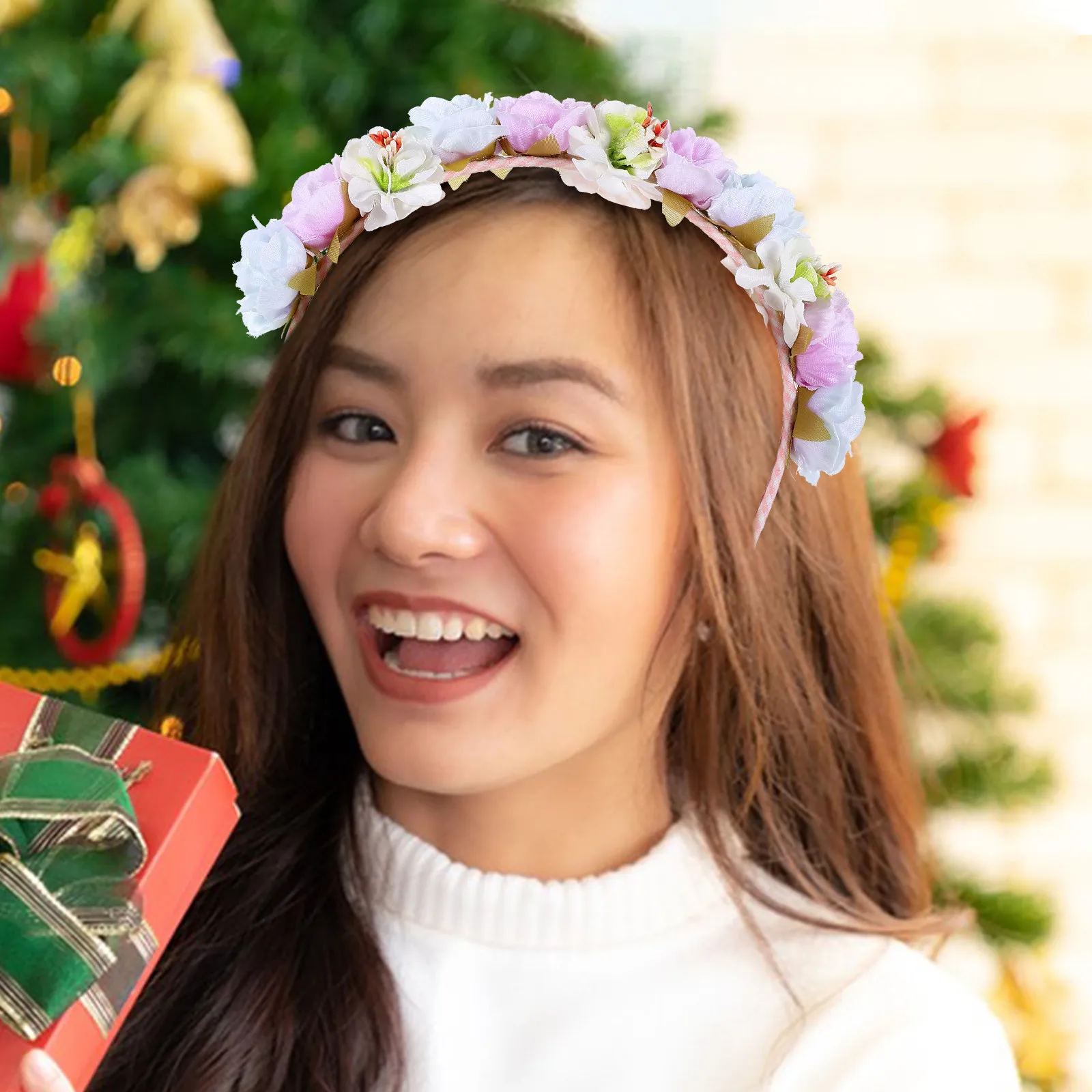 

Цветочная повязка на голову для женщин: роскошный венок из искусственных тканевых цветов, женственный романтический фасцинатор, украшение для волос на выпускной или свадьбу