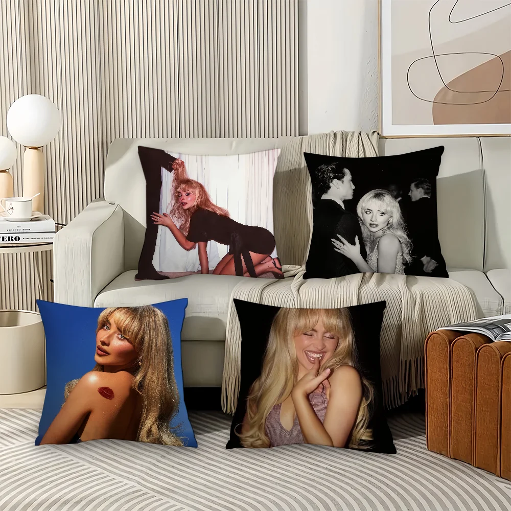 Singer S-Sabrina C-Carpenter Mans Best Friend Pillow Case Office Cushions Suitable For Sofa Car Bedroom Decorative Cushion Cover