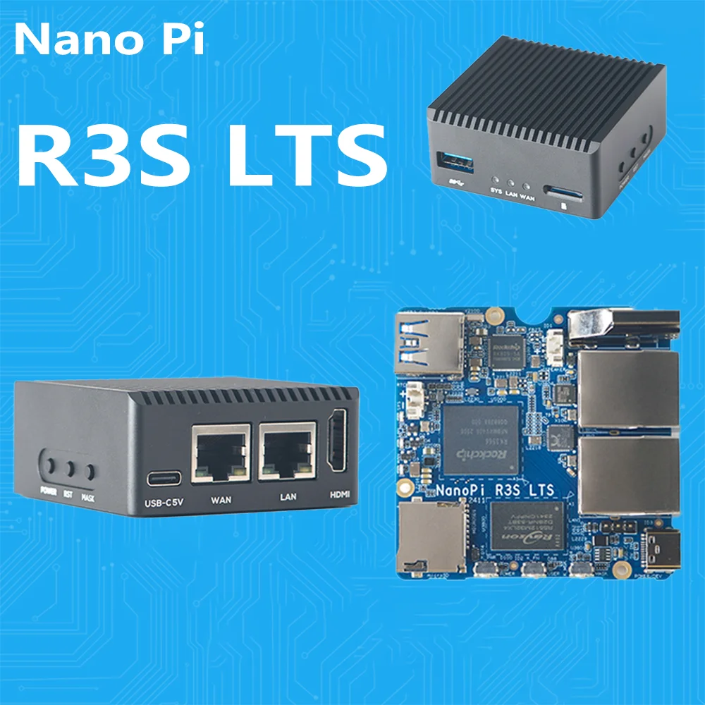New NanoPi R3S-LTS Rockchip RK3566 Dual Gbps Ethernet Port 1GB/2GB RAM Updated Version