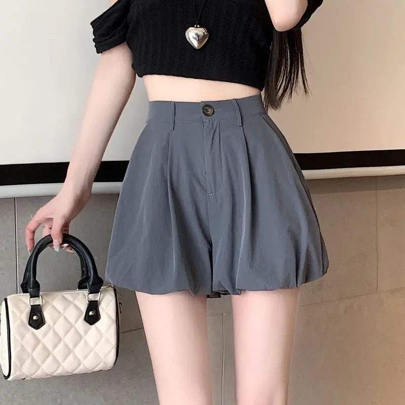 Female Short Pants Cute Suit with Bloomer Kawaii Black Women's Shorts Elegant for Summer Harajuku Fashion Youthful To Wear Comfy