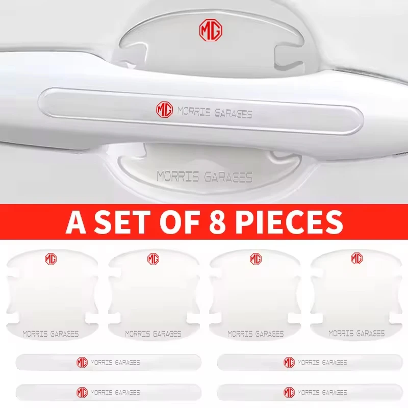 8Pcs Transparent Car Door Bowl Sticker Door Handle Protector Exterior Accessories For MG HS 2022 ZST ZS MG3 MG5 MG6 MG7 GT GS ZX