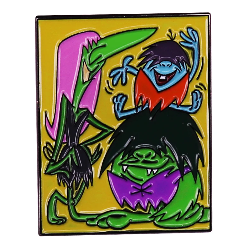 Macabre monstruos familia esmalte pin los gruesomos dibujos animados animación broche insignia mochila accesorios de joyería