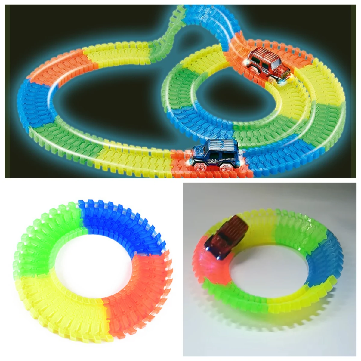 Jungen Urlaub Geschenk Elektrische Flash Track Auto High Speed DIY Montage Baustein Track Kinder Bildung Spielzeug – Detail 15