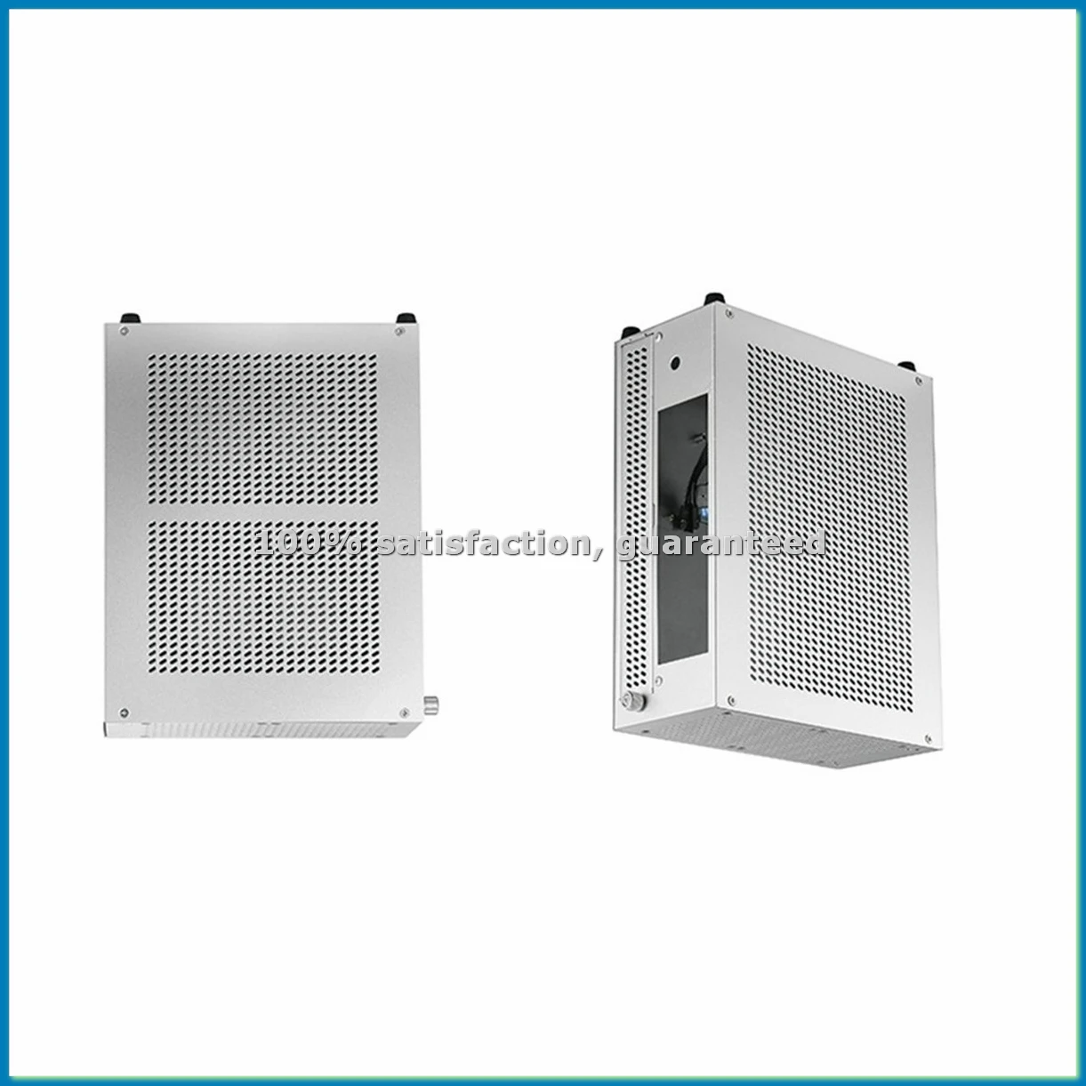 Desktop Chassis ITX Computer Case Mini NAS Computer Case Dual 3.5-Inch Hard Drive Front USB3.0 TYPEC Interface Silver-ABFB