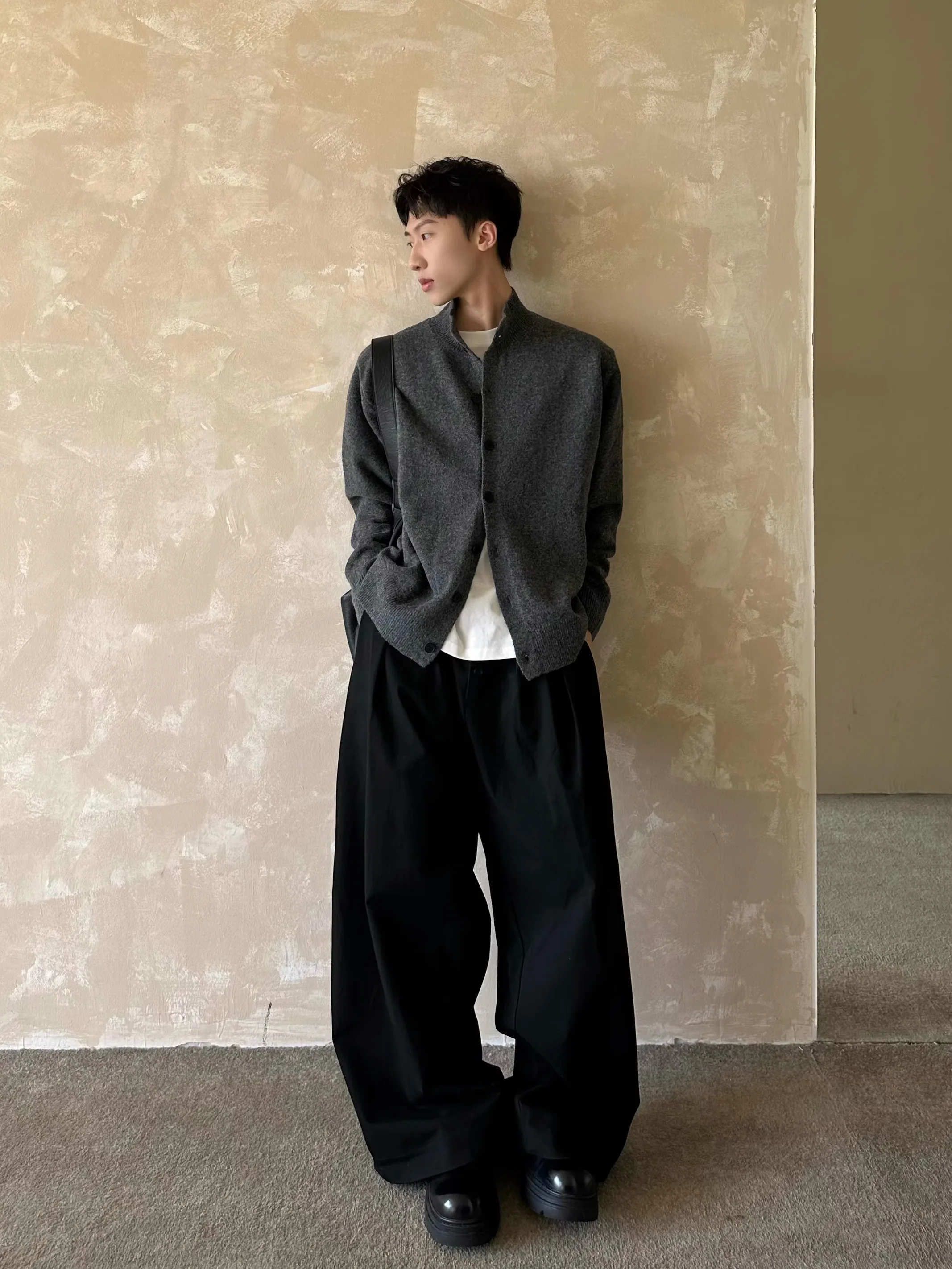 

American Retro Lazy Sle Knitted Sweater Men's Loose Casual Open Cardigan Old Money Sle Outerwear Autumn Winter Faion