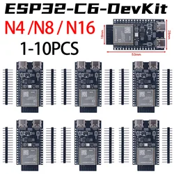 ESP32-C6 ESP32 WiFi+Bluetooth Internet Of Things ESP Development Board Core Board ESP32-C6-DevKit C N4R2 N8R2 N16R2 For Arduino