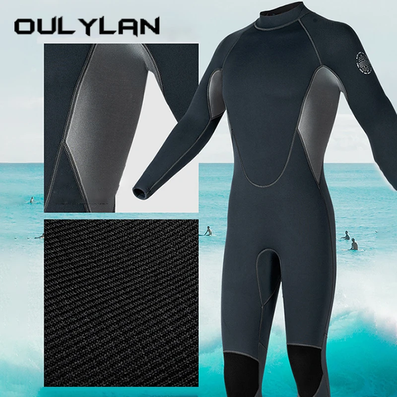 

Oulylan 3MM One-piece Wetsuit Outdoor Long Sleeved Swimsuit Cold-proof Warm Wet Suit Men Snorkeling Surfing Clothing