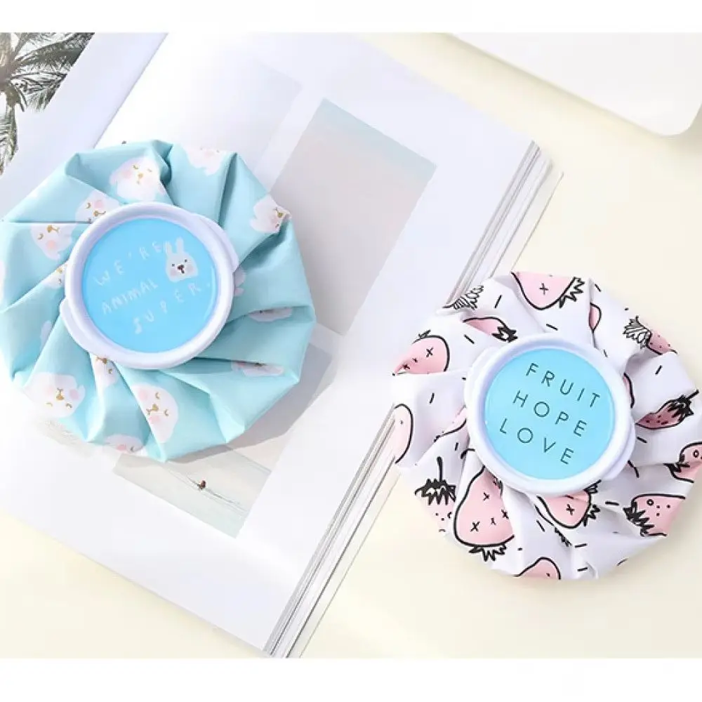 Foldable portable cold and hot compress ice pack, physical cooling therapy bag, water-filled ice pack, cartoon fabric ice pack