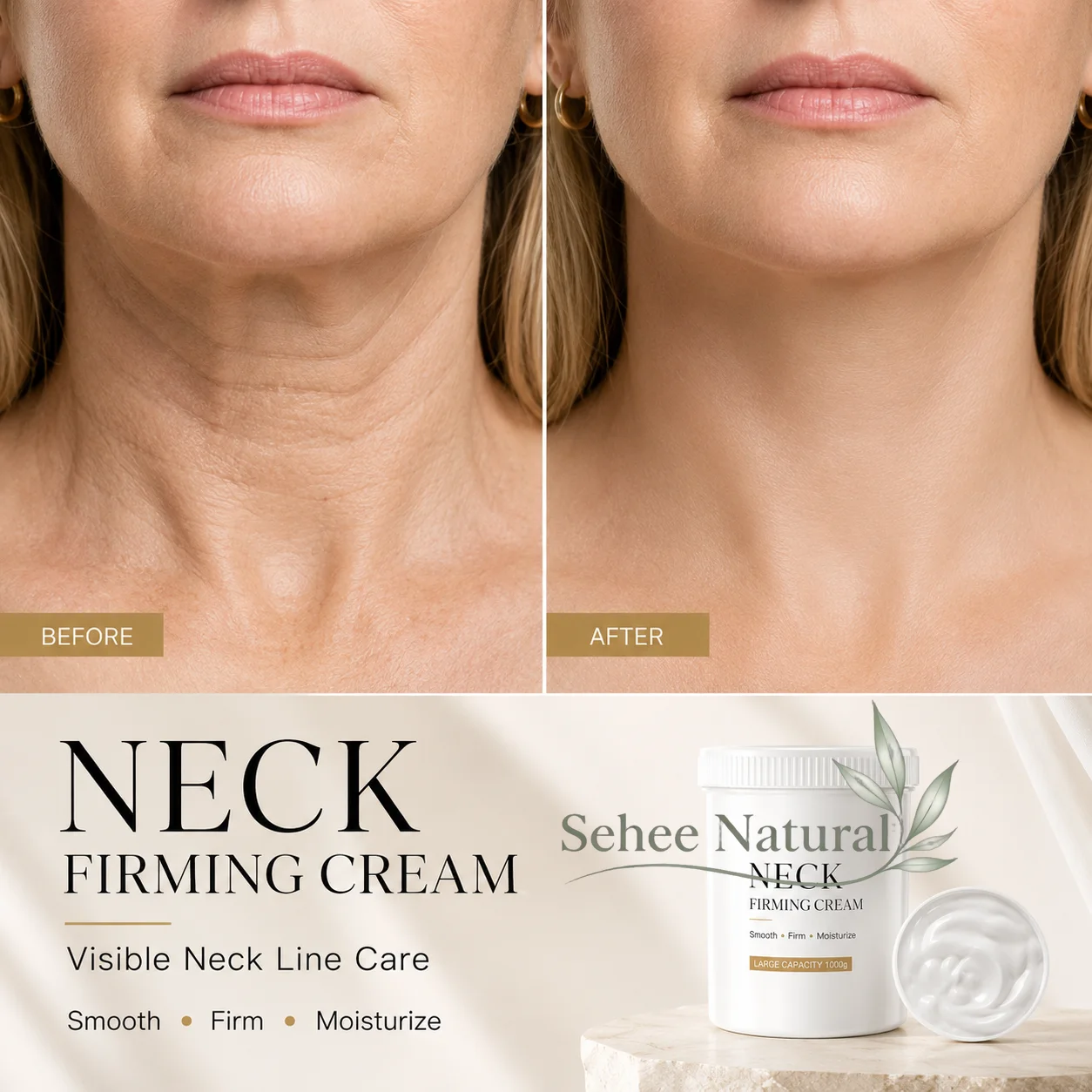 Neck Firming Cream 1000g  Moisturizing Massage Cream for Dry Rough Neck Skin Smoothing Elasticity Care for Beauty Salon Use